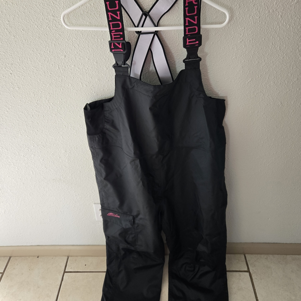 Black Rain Gear Overalls with Pink Straps